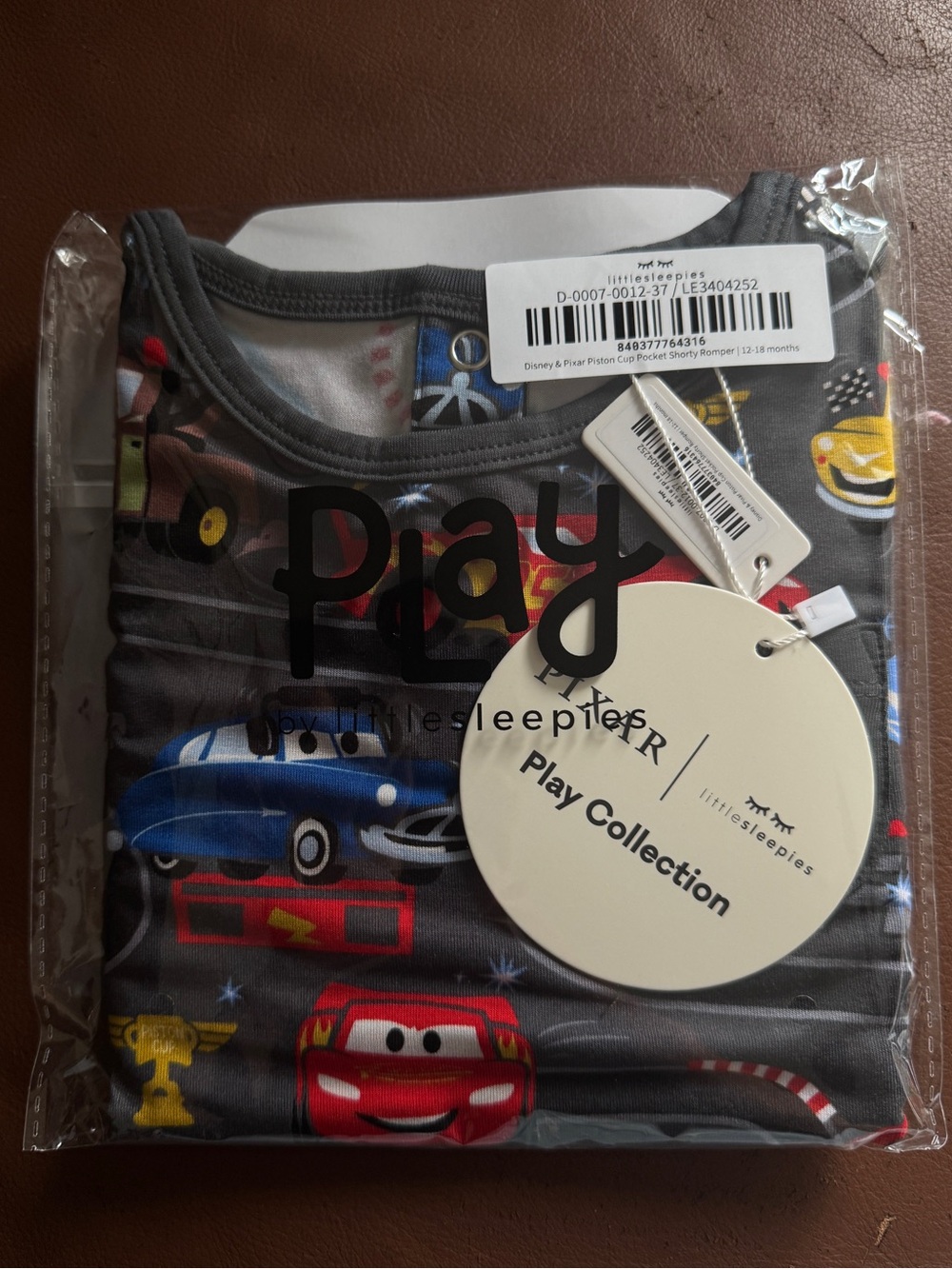 Little Sleepies Piston Cup Pocket Shorty Romper